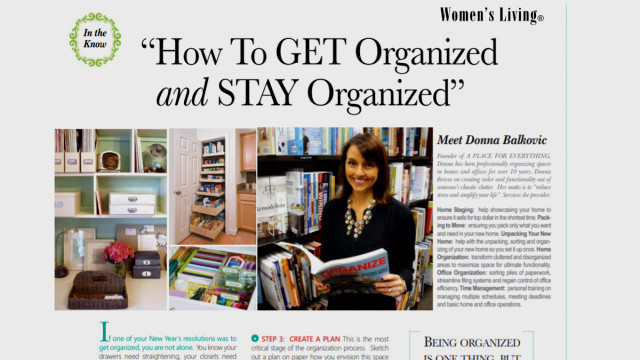 Article on Donna Balkovic in Spring 2014 issue of Women's Living Magazine